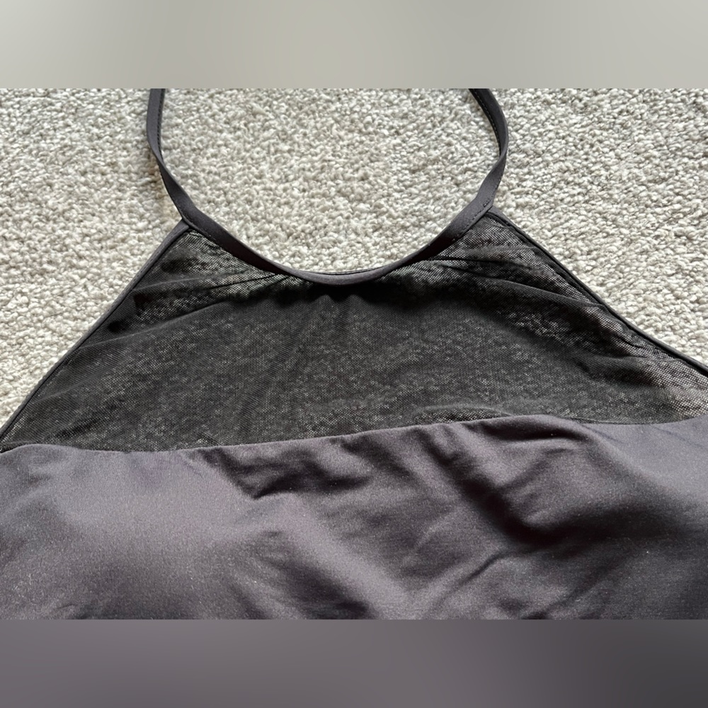 LA BLANCA Black Halter One Piece Mesh Swimsuit - Picture 4 of 12